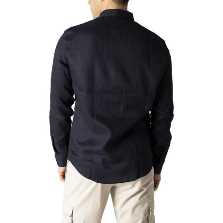 Armani Exchange Linen Shirt Dark Blue - Men's