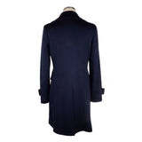 Made in Italy Brown Wool Vergine Coat Dark Blue - Women's