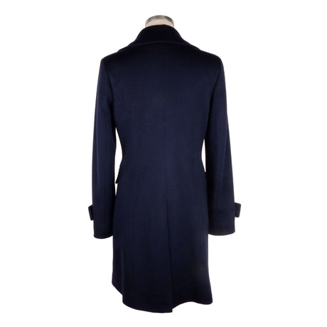 Made in Italy Brown Wool Vergine Coat Dark Blue - Women's