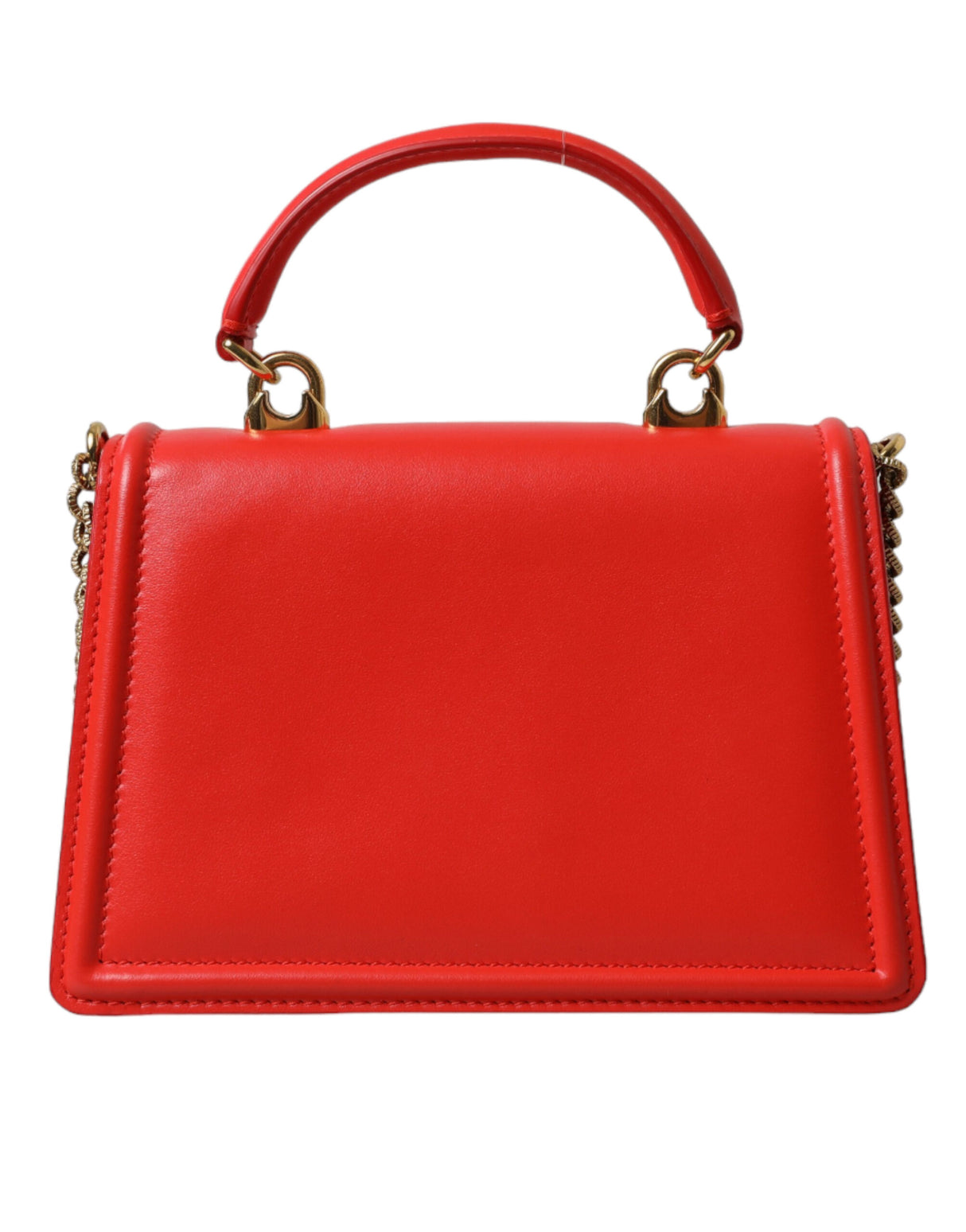 Dolce & Gabbana Red Leather DEVOTION Gold Heart Shoulder Borse Bag - Women's