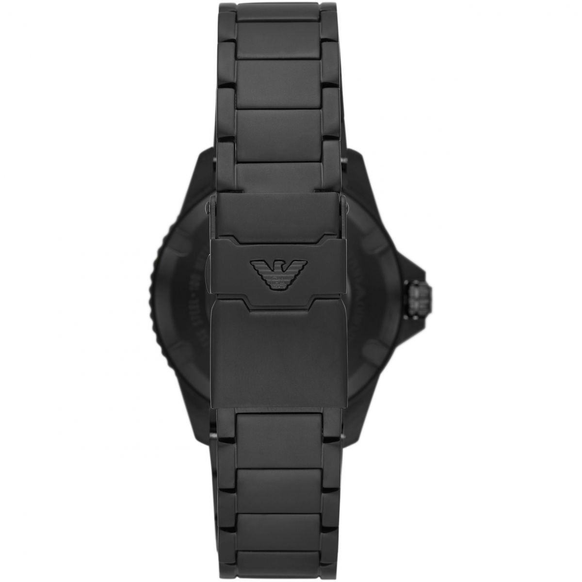 Emporio Armani Black Steel Quartz Watch - Men's