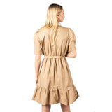 Pinko Short Cotton Dress Beige - Women's