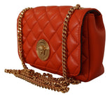 Versace Red Nappa Leather Medusa Small Crossbody Bag - Women's