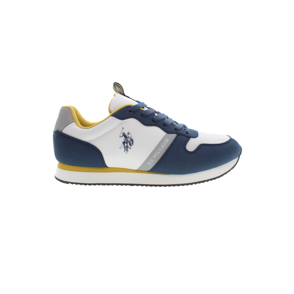 U.S. Polo Elegant White/Blue Sports Shoe - Men's