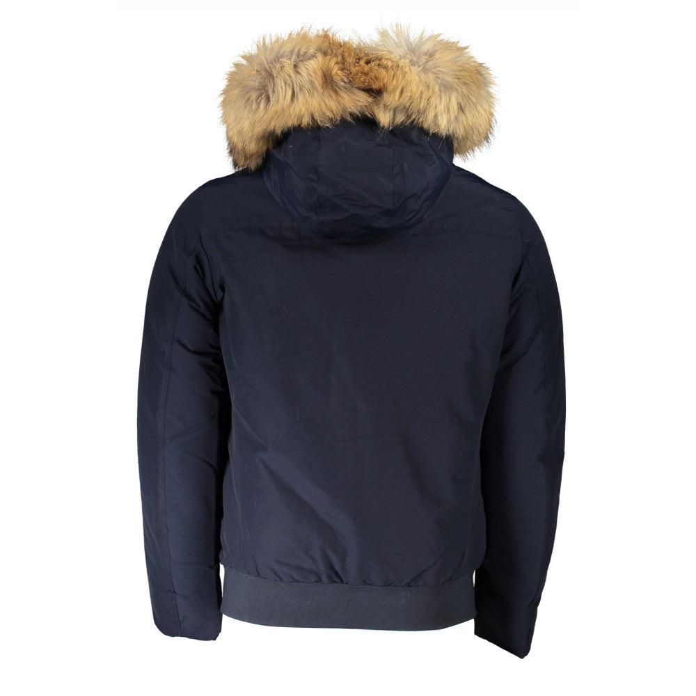 Woolrich Jacket with Removable Fur Navy Blue - Men's