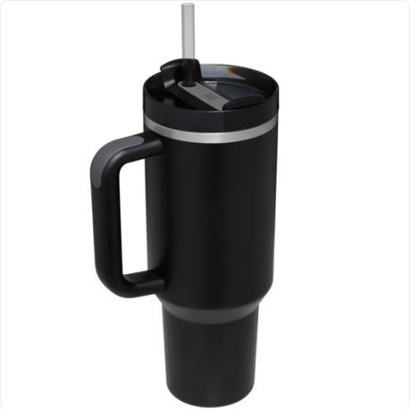 High-Capacity Stainless Steel Car Straw Cup - Portable Design