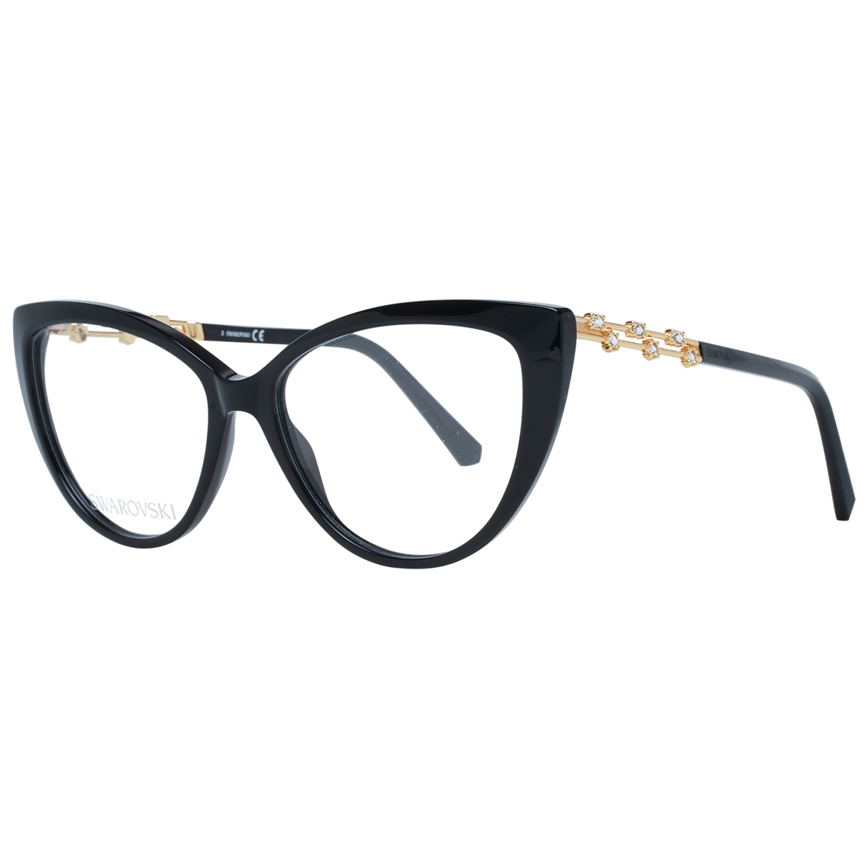 Swarovski Elegant Black Cat Eye Designer Eyeglasses