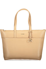 Calvin Klein Beige Polyester Women Handbag