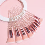 Makeup Brush Set of 10 - Face, Eye, and Contour Brushes