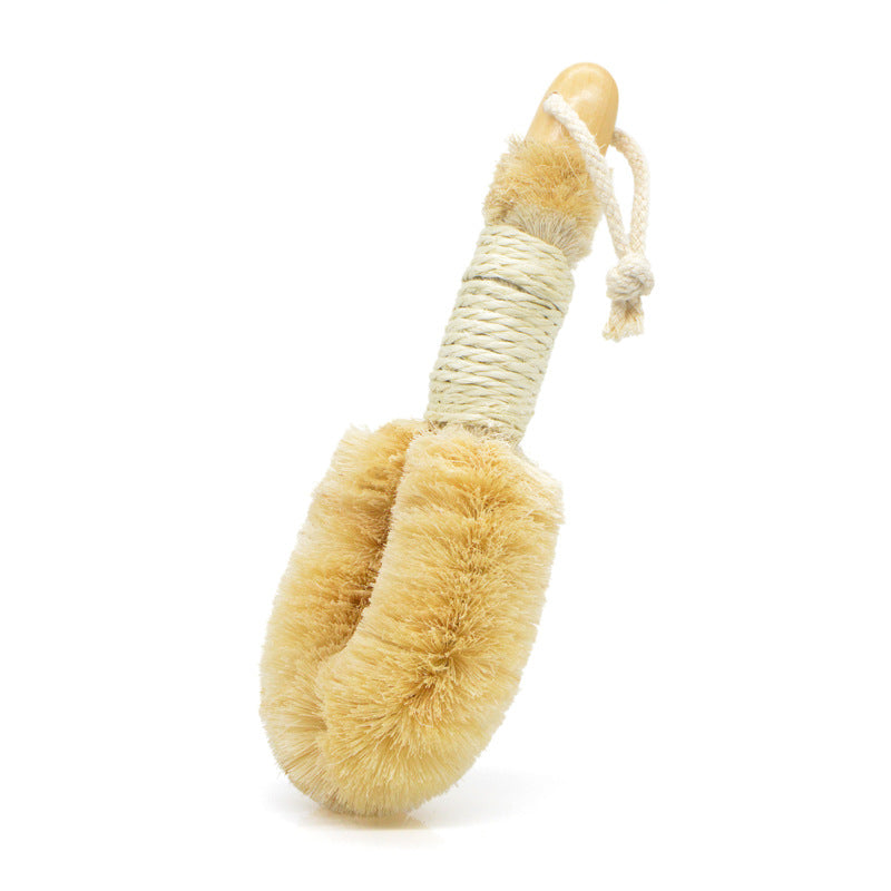 Body Cleaning Brush with Plant Fiber and Wooden Handle