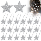 MTLEE 20 Pieces Star Rhinestone Hair Pins Bling Hair Clips Crystal Wedding Hair Clips for Brides Glitter Star for Girl Women Hair Accessories(Silver)