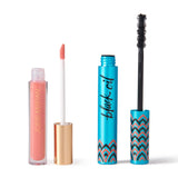 Josie Maran Eye Love Lip Gloss & Mascara Makeup Kit - Plumping Lip Gloss Infused with Argan Oil Hyaluronic Acid and Sheer Radiant Color + Argan Black Oil Lengthening Mascara (2 Piece Set)