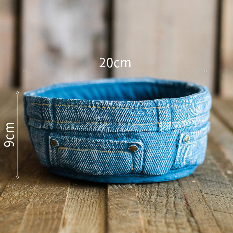 Denim Pocket Planter - Creative Nordic Desktop Decor