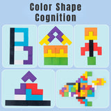 3D Colorful Wooden Tangram Puzzle Educational Toy