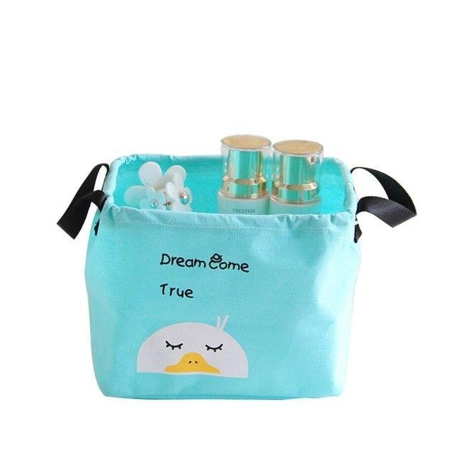 Cotton Linen Desktop Storage Basket - Japanese Style