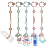 5 Pcs Toy Straps for Baby Adjustable Stroller Accessories Toy Holder Prevent Drop Silicone Pacifier Clip Baby Travel Essential Applicable Sippy Cup (Sage+Sand+Ether+Powder Rose+Dusty Lilac)