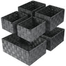 Uvellgift Woven Storage Baskets Storage Bins Cube Basket Container Baskets Storage Boxes Organizers for Clothes /Shelves/ Closet Set of 6 (Grey)