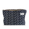HAPPYHEIDI Soft Embroidered Floral Makeup Bag Cosmetic Travel Pouch Canvas Lined Make Up Purse OrganizerCute Black