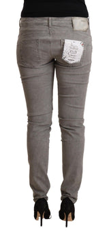 Acht Sleek Gray Skinny Low Waist Jeans