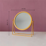 Round Metal Makeup Mirror with Desktop Stand
