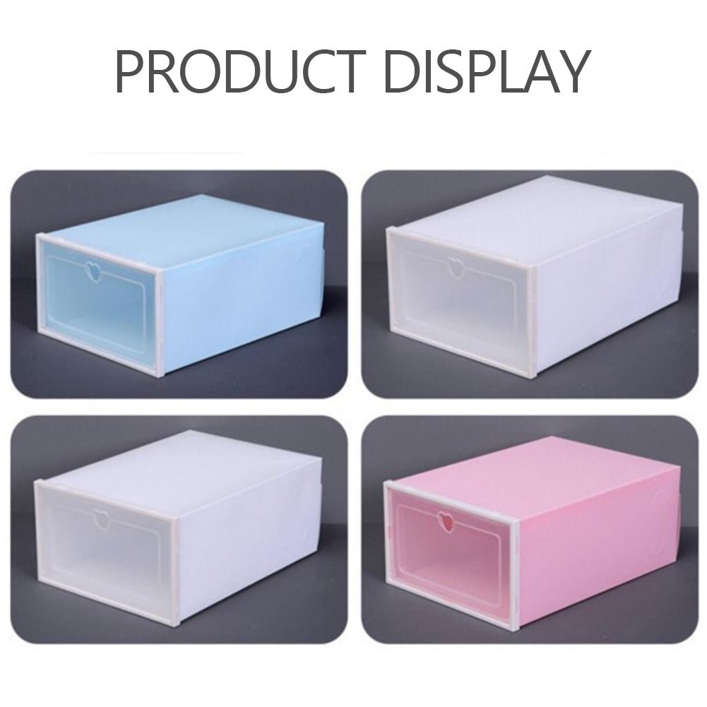 Stackable Transparent Plastic Shoe Storage Organizer Box