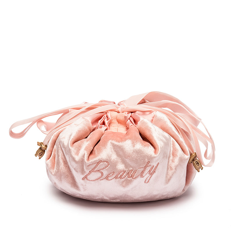 Large Travel Makeup Bag with Drawstring Closure