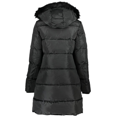 Calvin Klein Black Coat with Fur - Women's