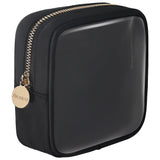 Aveniee Small Clear Makeup Bag Mini Makeup Bag for Purse Organizer Cosmetic Bag Travel Zipper Pouch for Women Cute Car Accessories for Skincare Lipstick Essentials-Pink-Black