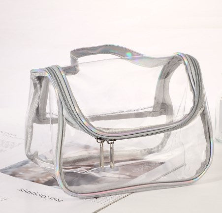 Large Waterproof Transparent Toiletry Makeup Bag with Handle