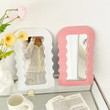 Wave Desktop Makeup Mirror for Entrance Decoration