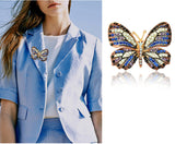 Colorful Rhinestone Alloy Butterfly Brooch Accessory