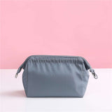 Solid Color Women's Zipper Cosmetic Bag Organizer