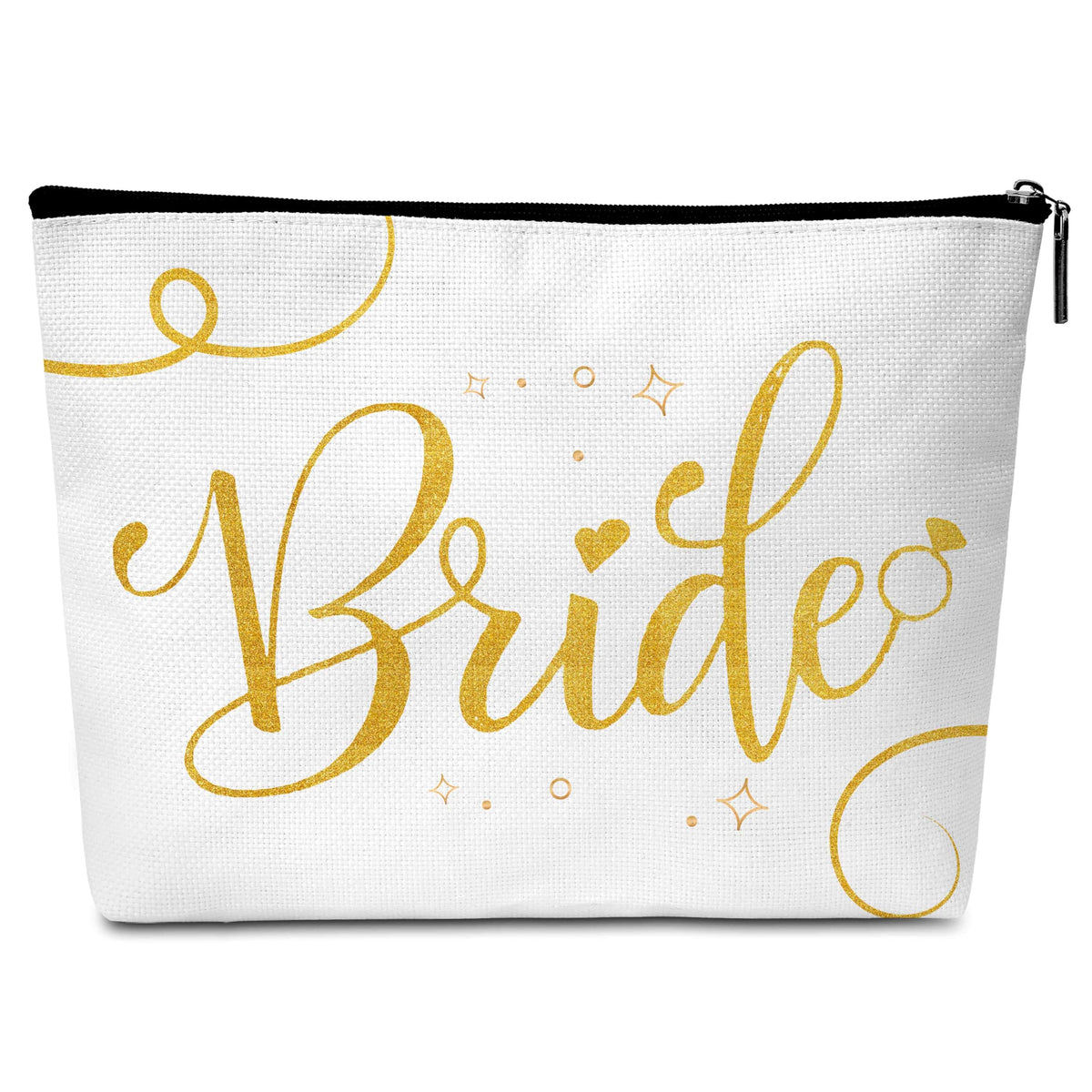 Bride Gift Makeup Bag for Women Wedding Gifts Cosmetic Bag Organizer with Zipper Bride Bridesmaid Proposal Gifts Makeup Pouch for Best Friend - B21