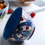 Bohemian Hand-Painted Ceramic Bowls for Home Use