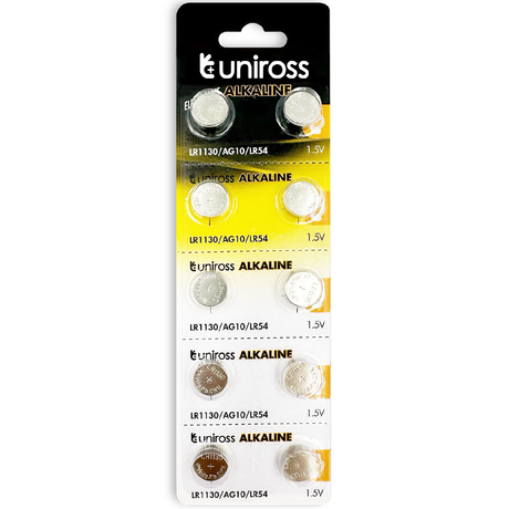 Uniross Alkaline-Coin LR1130 AG10 LR54 Battery (10pack)