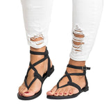 Plus Size Women's Flat Sandals with Strap Design