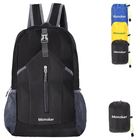 Monaker Hiking Backpack Ultra-Lightweigt and Foldable 20L Daypack for Hiking Cycling and Camping