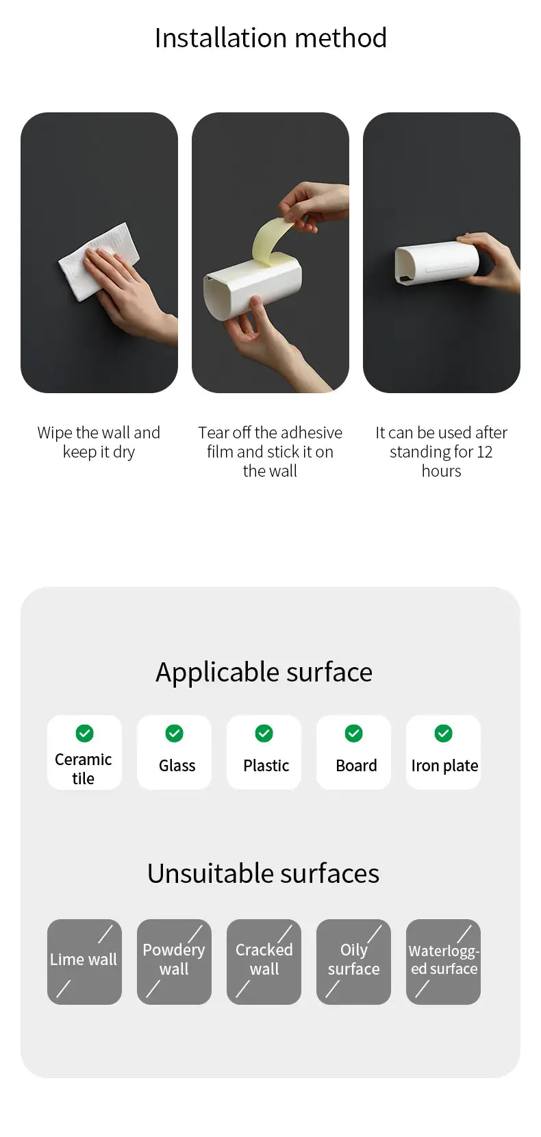 FaSoLa Kitchen Garbage Bag Storage Box - No Punching Needed