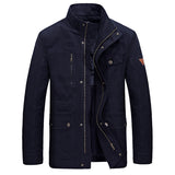 Men's Casual Mid-Length Cotton Jacket for Spring/Fall