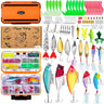 Fishing Lures Kit for Freshwater Tackle Box Kit for Bass Trout Bait & Other Accessories Fishing Gear Stuff Fishing Gifts for Men Boys Beginner 105pcs Orange