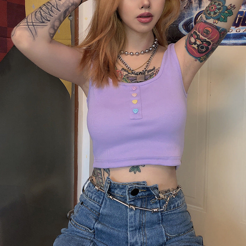 Women's Solid U-Neck Crop Top for Autumn Fashion