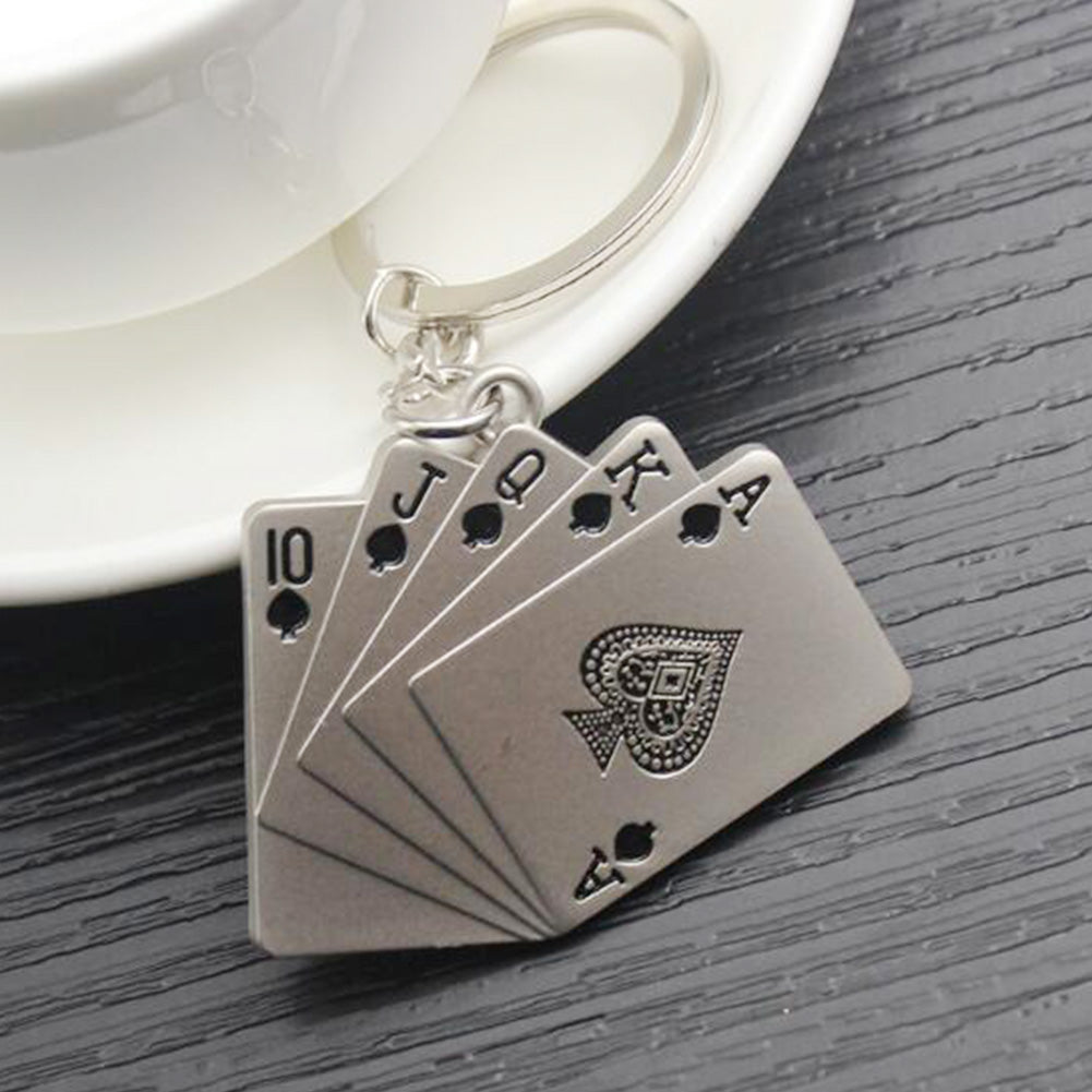 Metal Poker Keychain for Car and Creative Accessories