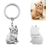 Custom Pet Photo Keychain with Stainless Steel Pendant