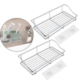 No-Drill Adhesive Bathroom Shelf - Stainless Steel Wall Mount