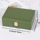 Faux Leather Two-Layer Jewelry Storage Box (1pc)