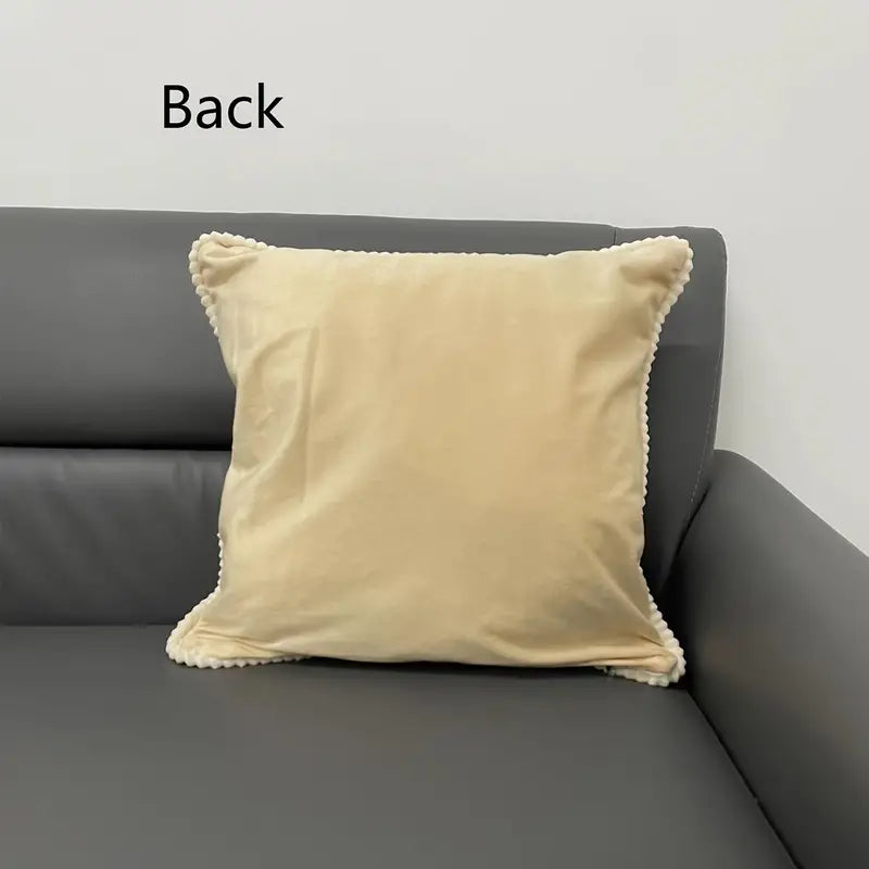 Chenille Deer Print Throw Pillowcase for Home Decor