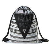 Geometric Letter Print Drawstring Travel Organizer Bag