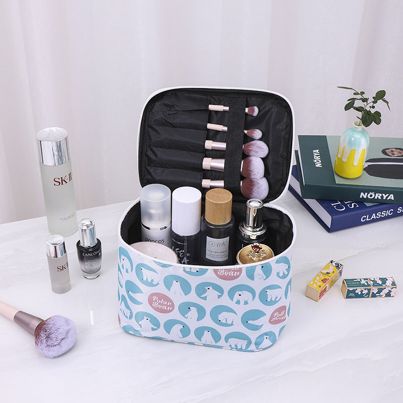 Portable Makeup Organizer Bag with Handle for Travel