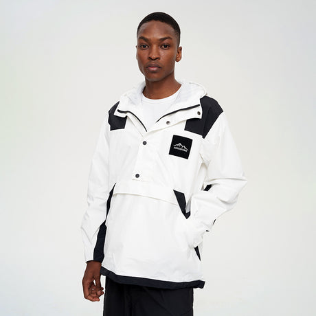 Men's Color Block Outdoor Hooded Jacket for Hiking