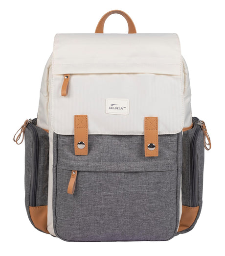 DLNIA Baby Diaper Backpack - Large Diaper Bag with Insulated Pockets Stroller Straps and Changing Pad (Birch Bag) Cream.